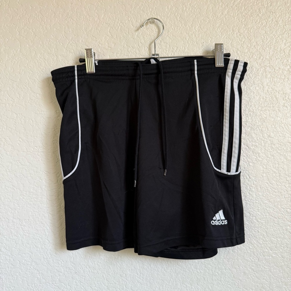 adidas Women’s Black Sports Shorts with White Accents